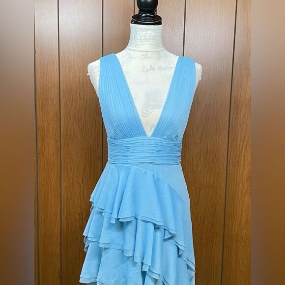 Alice + Olivia Asymmetric Ruffled Maxi Dress size 4 - Picture 7 of 14